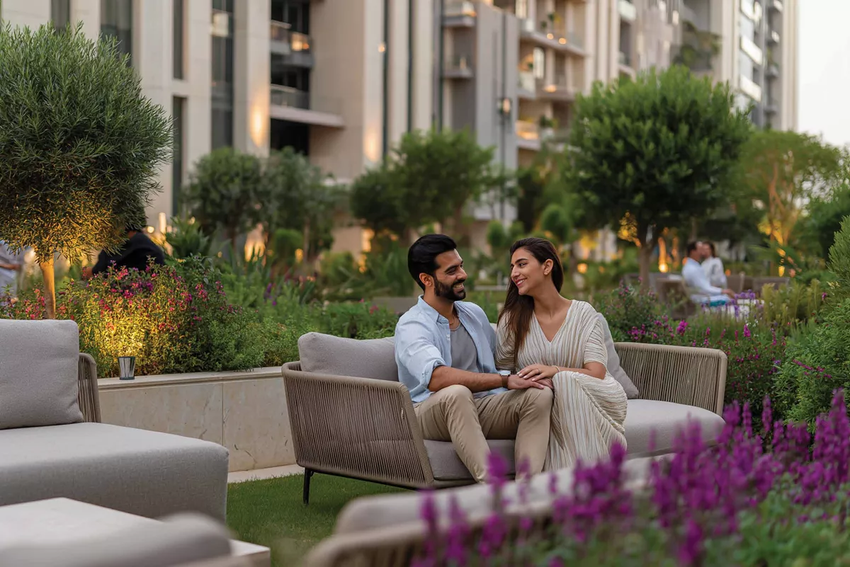 Residents enjoying green open spaces at AIPL Riviera township, Dwarka Expressway.